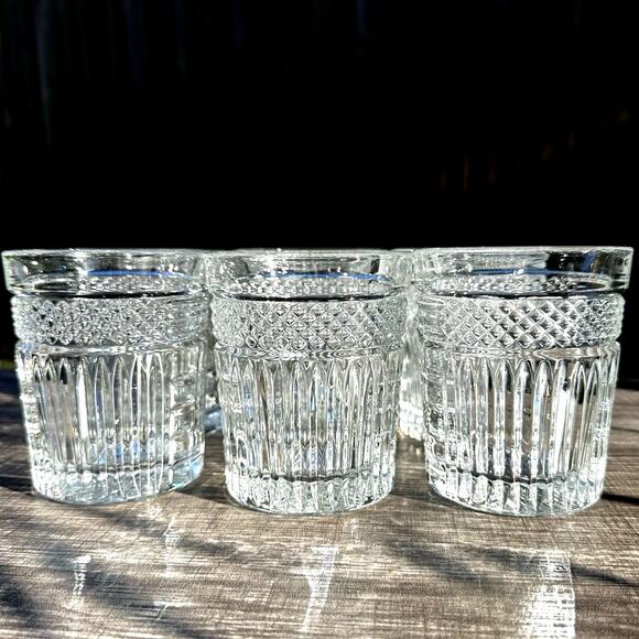 Libbey 'Radiant' Criss Cross Vertical Cut Heavy Double Old Fashioned-Set of 6 - Picture 6 of 7